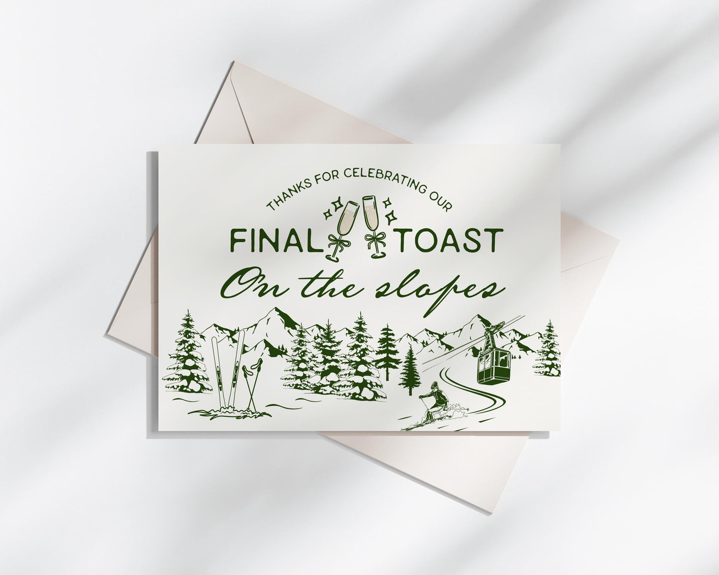 Last Toast on the Slopes Bachelorette Bundle Template, Final Toast Aspen Ski Bach Winter Resort Girls Trip Park City Vail Before Veil WP1014