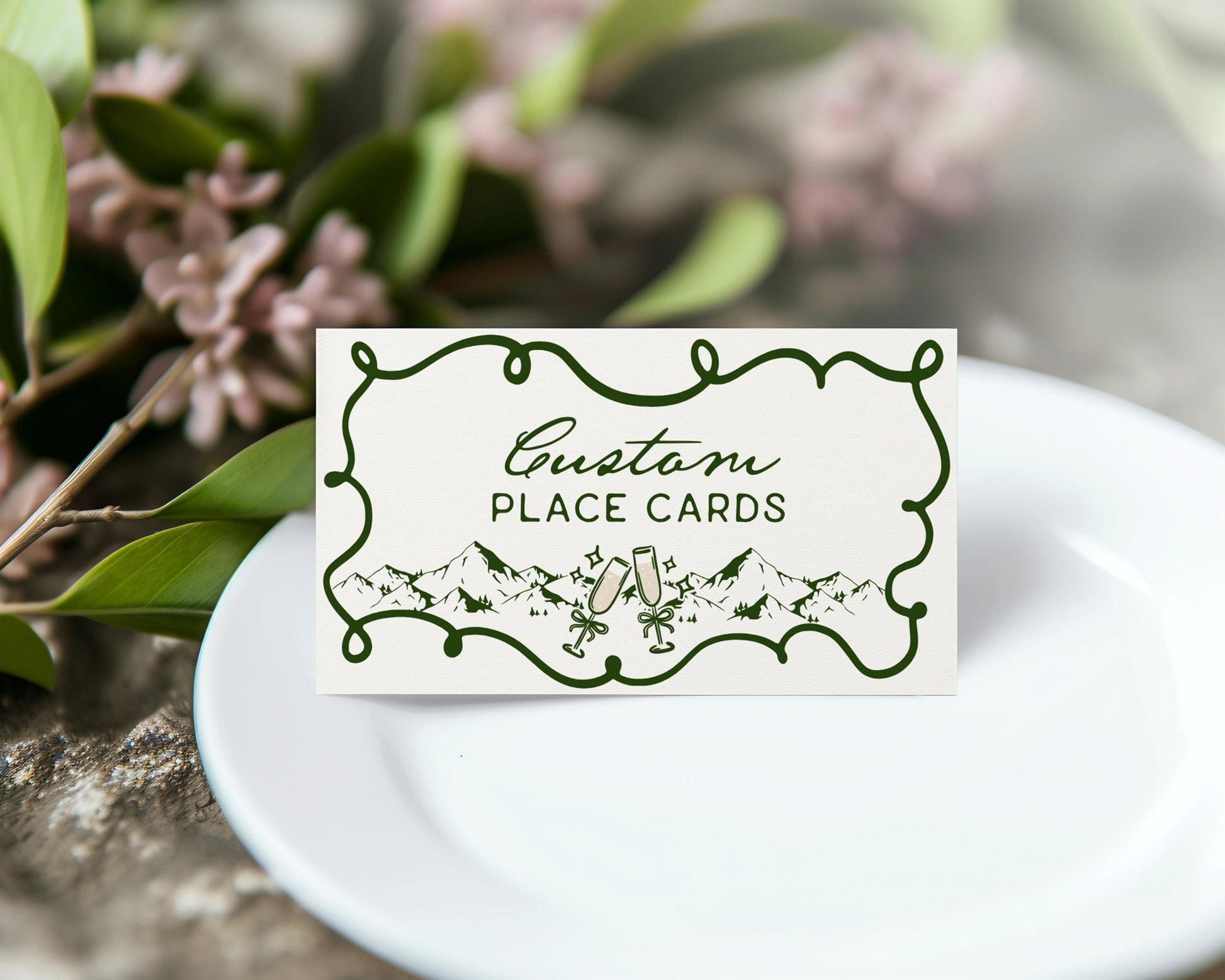 Last Toast on the Slopes Place Cards Template, Final Toast Aspen Ski Bach Winter Ski Resort Girls Trip Park City Vail Before The Veil WP1014