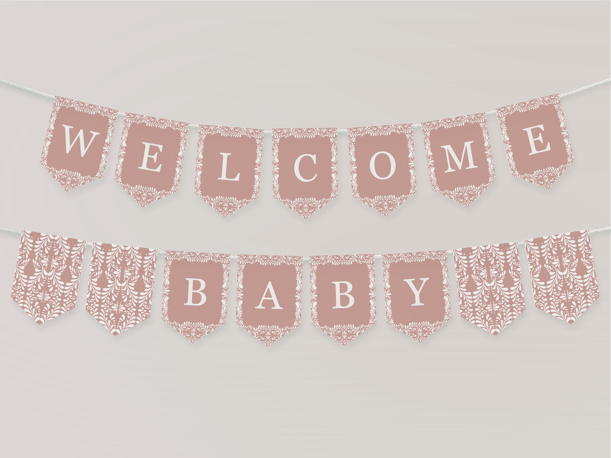 Pink Talavera Baby Shower Banner Printable Template, Spanish Tile Mexican Baby Shower Fiesta Girl, Rose Cielito Lindo Baby Sprinkle WP1017