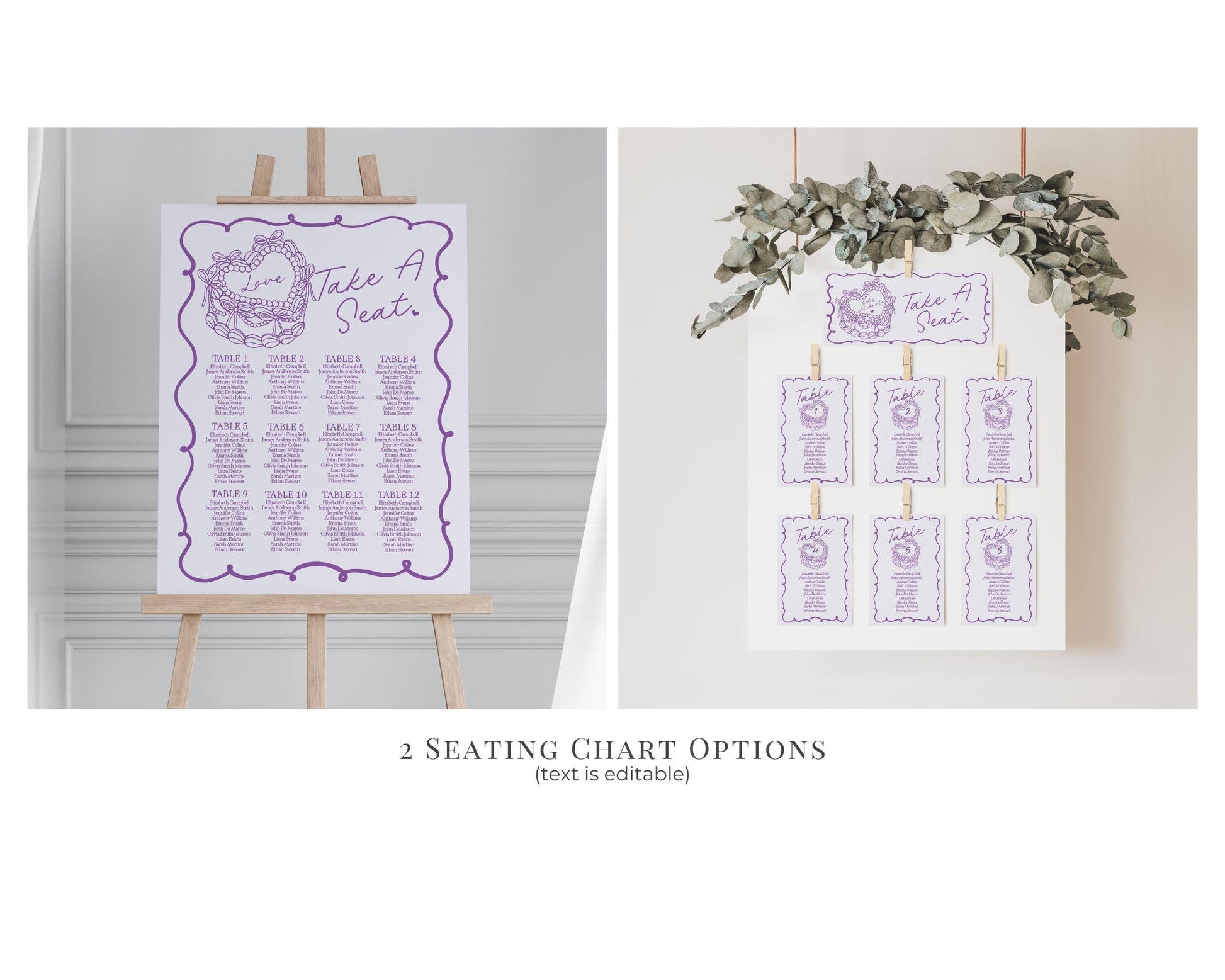 Purple Retro Heart Coquette Cake First Birthday Bundle Printable Template, Lavender Bow Cake for Sweet February Birthday Party Decor WP1035