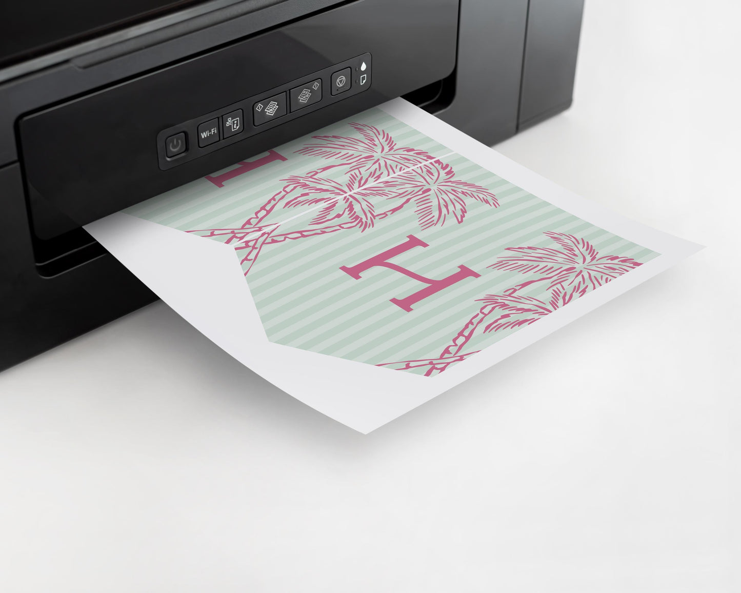 Green Palm Springs Birthday Banner Template, Vintage Palm Tree Beach Cabana Birthday Pool Party, Retro Tropical Pastel Party Decor WP1047