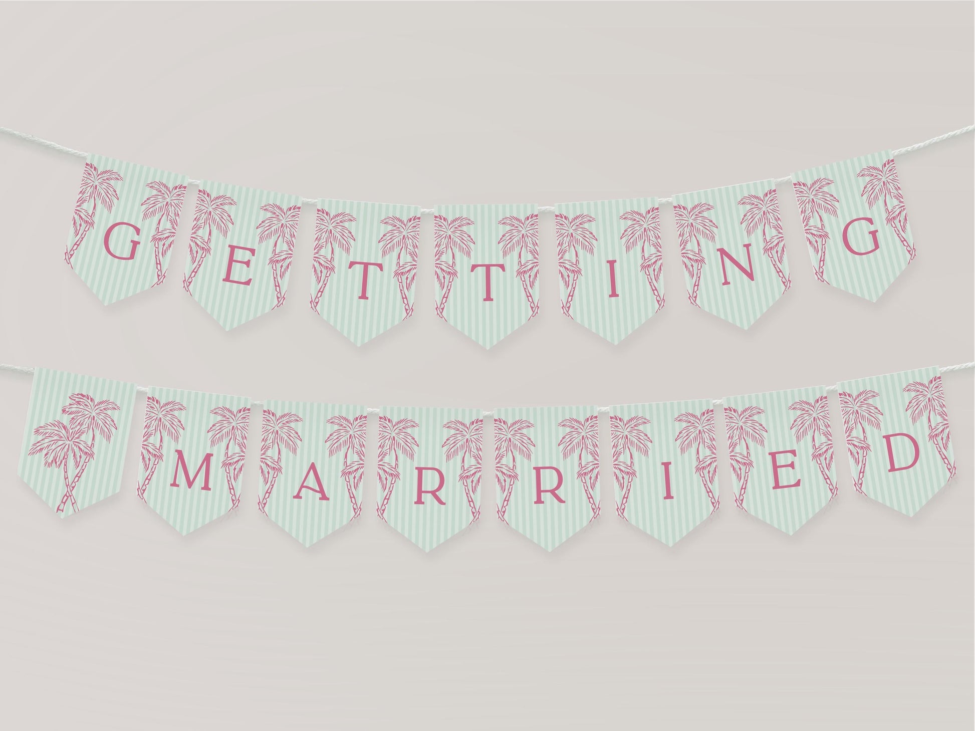 Green Palm Springs Bridal Shower Banner Template, Vintage Palm Tree Beach Cabana Bridal Brunch, Retro Bachelorette Pastel Pool Party WP1047