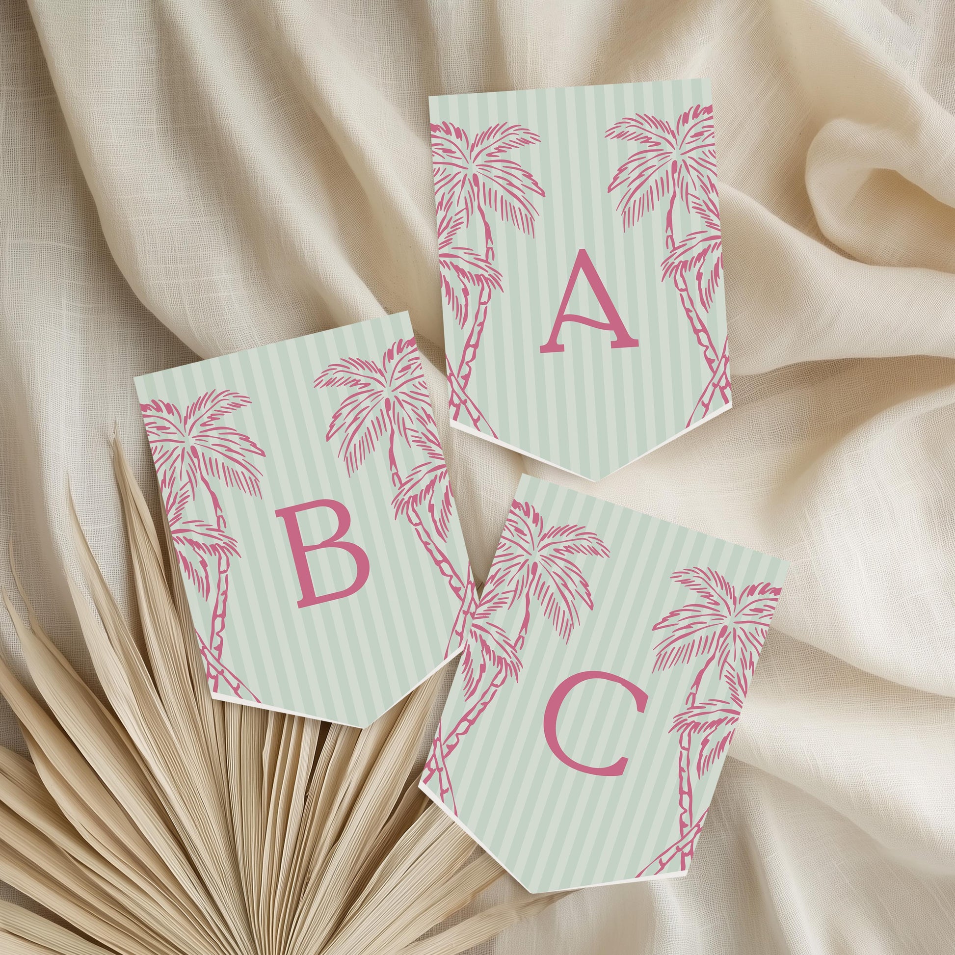 Green Palm Springs Bridal Shower Banner Template, Vintage Palm Tree Beach Cabana Bridal Brunch, Retro Bachelorette Pastel Pool Party WP1047