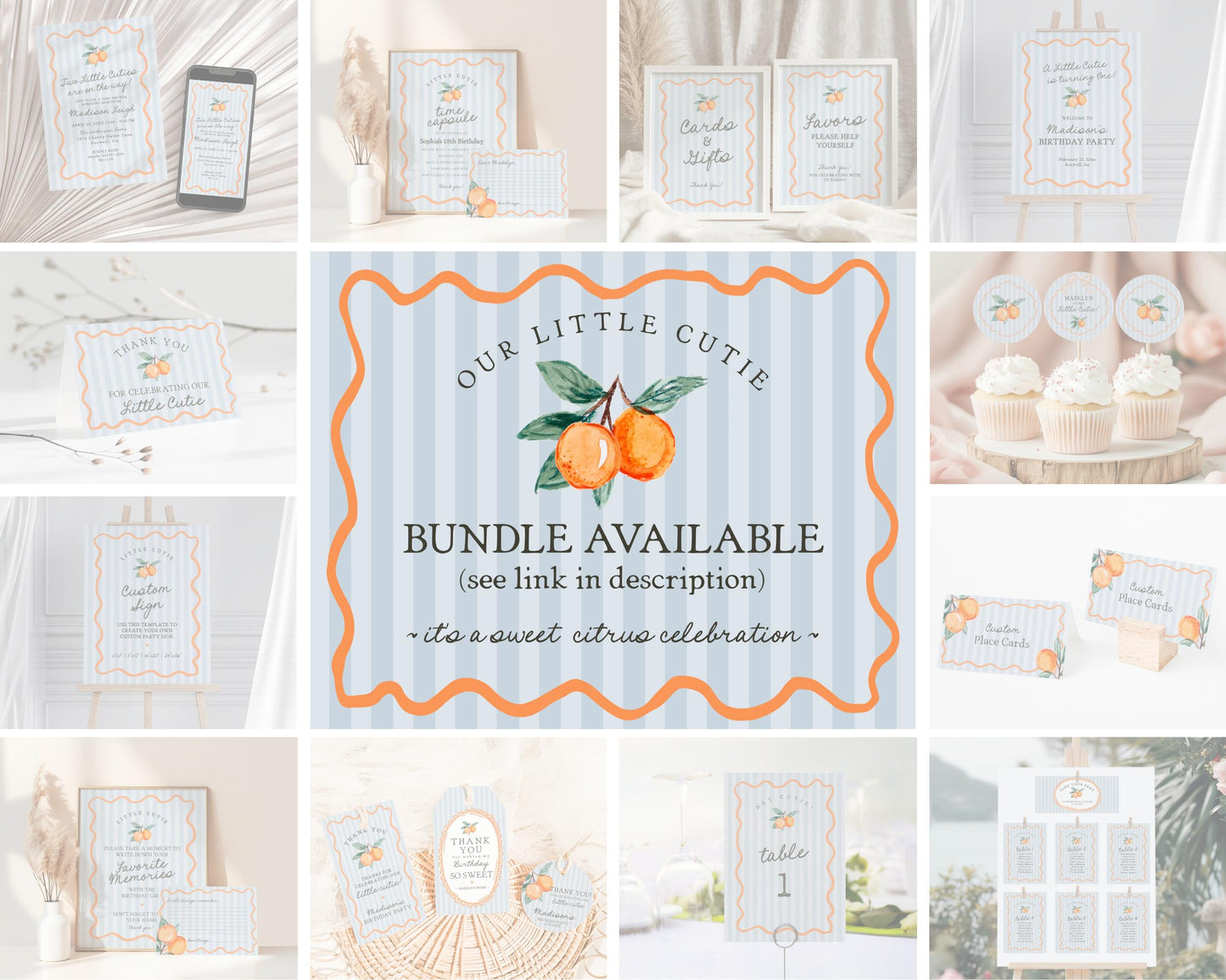 Blue Little Cutie Champagne Label Printable Template, A Little Cutie is On the Way Baby Shower WP1052