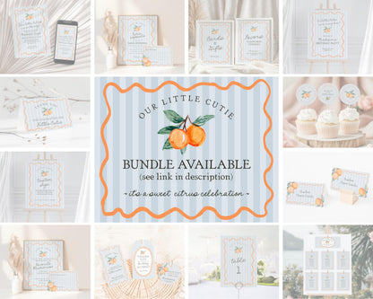 Blue Little Cutie Champagne Label Printable Template, A Little Cutie is On the Way Baby Shower WP1052