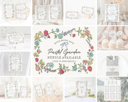 Summer Garden Party Custom Sign, Bright Floral Baby Shower for Girl, Wildflower Bridal Shower for Summer Bouquet Wedding Decor WP1058