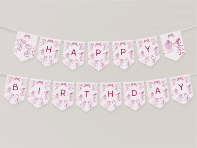 Cheers Pink Cocktail Party Birthday Banner Template