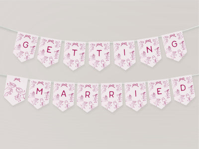 Cheers Pink Cocktail Party Bridal Shower Banner Template