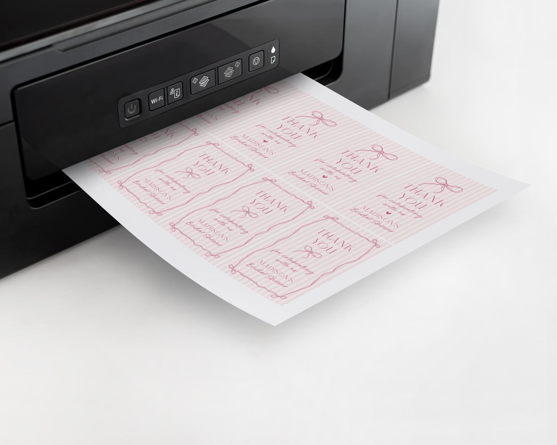 Pink Coquette Bow Bridal Shower Favor Tags Template, Pastel Pink Grandmillennial Theme Bridal Brunch, Whimsical Tying The Knot Bows WP1060