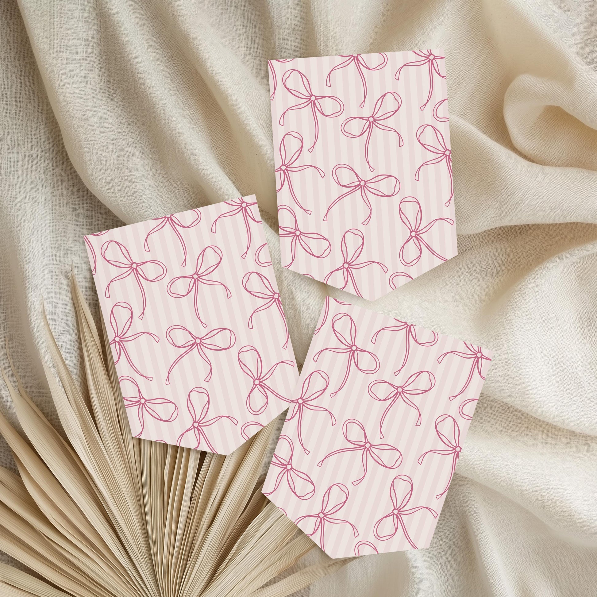 Pink Coquette Bow Bridal Shower Banner Template, Pastel Pink Grandmillennial Theme Bridal Brunch with Whimsical Tying The Knot Bows WP1060