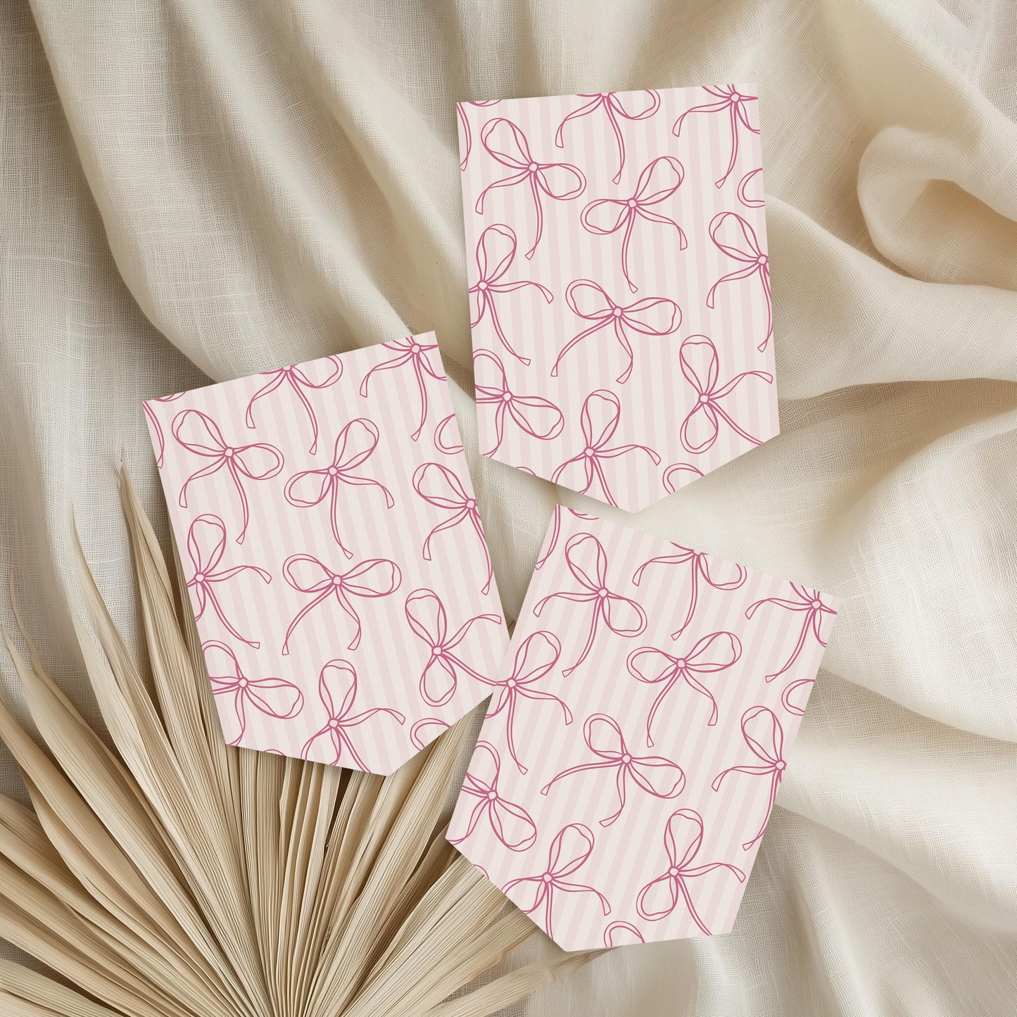 Pink Coquette Bow Birthday Party Banner Template, Pastel Pink Grandmillennial Theme 1st Birthday Party with Whimsical Hand Drawn Bows WP1060