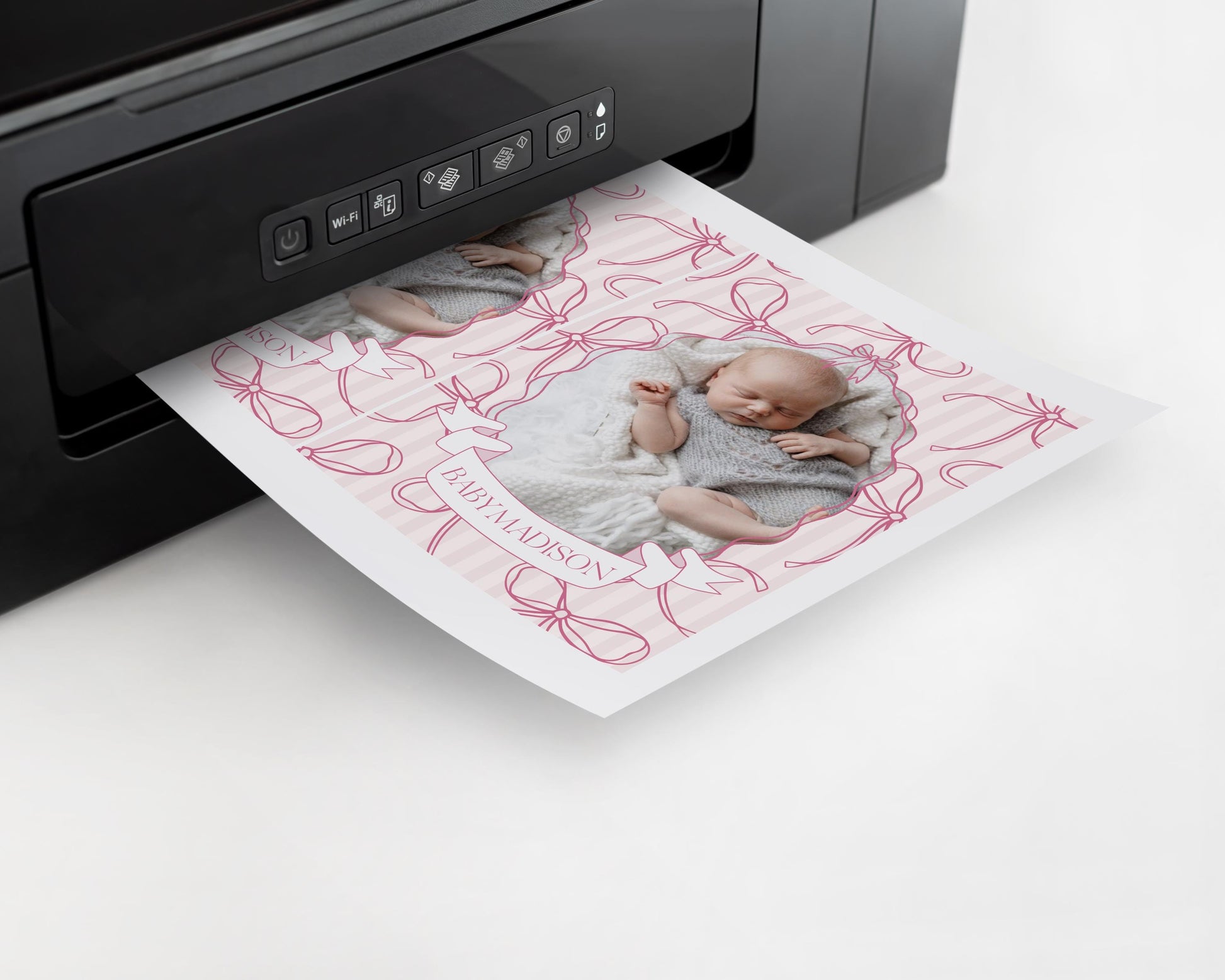 Pink Coquette Bow 1st Birthday Milestone Banner Template, Pastel Pink Grandmillennial Theme 1st Birthday Party Whimsical Bow WP1060