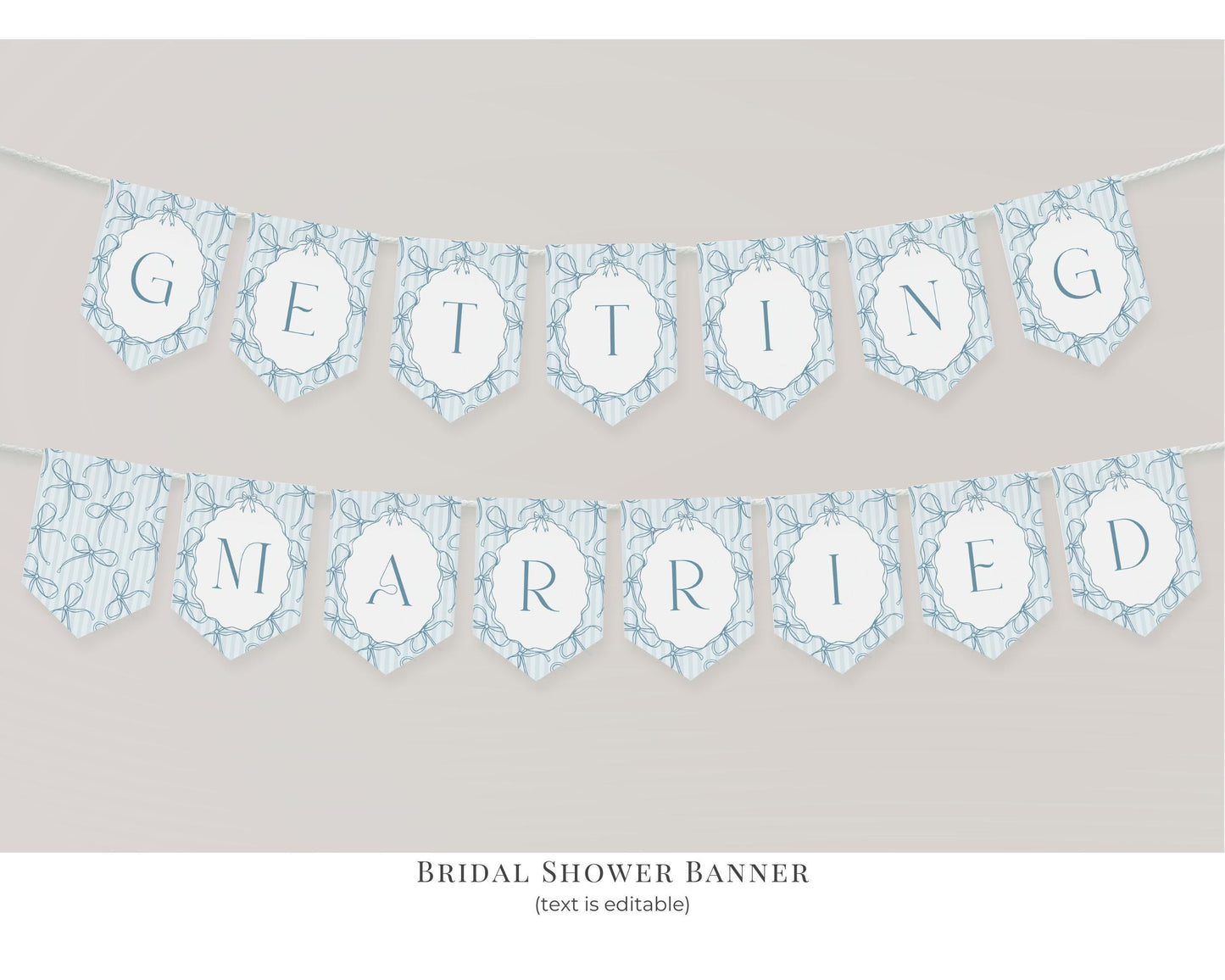 Blue Coquette Bow Bridal Shower Bundle Template, Pastel Something Blue Before I Do Bridal Brunch with Whimsical Tying The Knot Bows WP1061