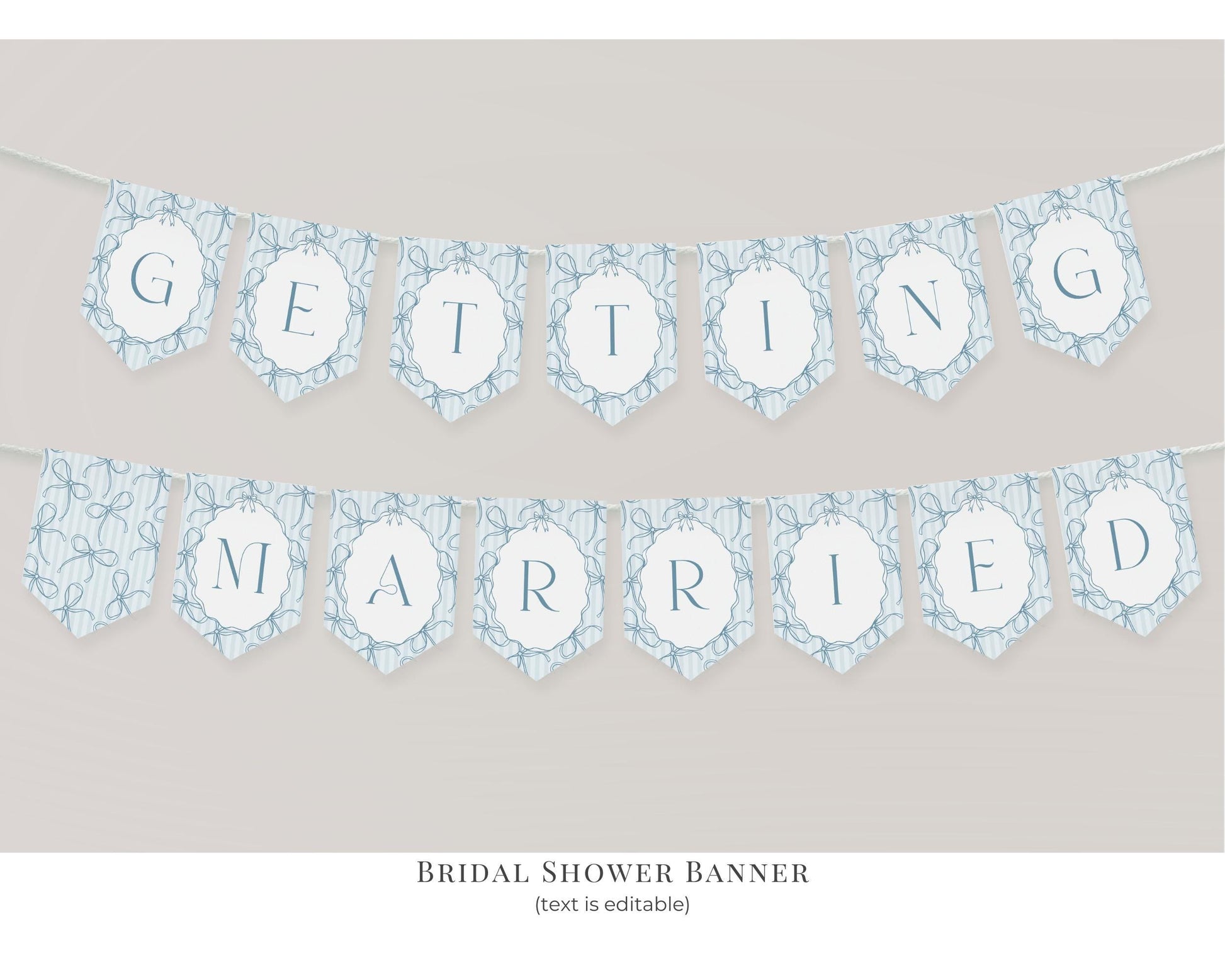 Blue Coquette Bow Bridal Shower Bundle Template, Pastel Something Blue Before I Do Bridal Brunch with Whimsical Tying The Knot Bows WP1061