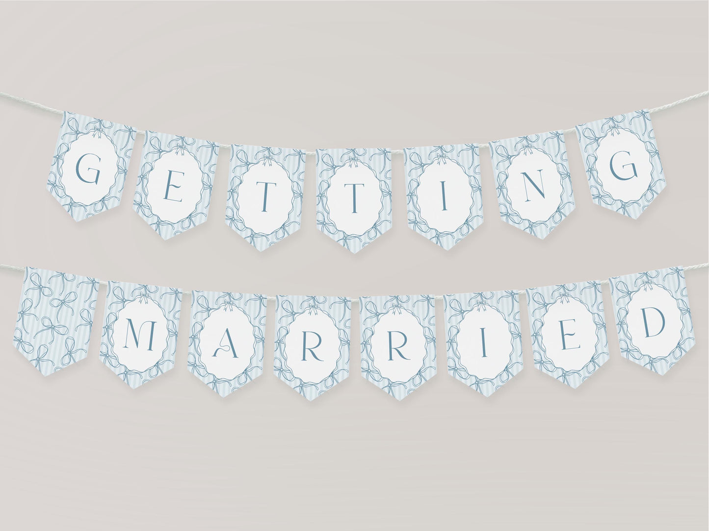 Blue Coquette Bow Bridal Shower Banner Template, Pastel Something Blue Before I Do Bridal Brunch with Whimsical Tying The Knot Bows WP1061