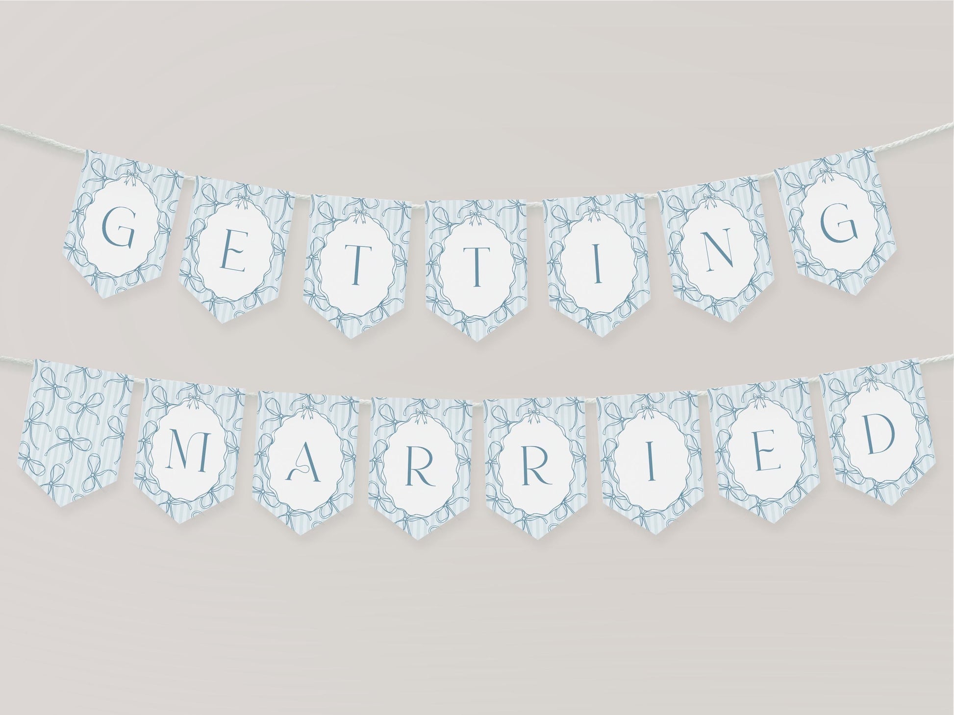 Blue Coquette Bow Bridal Shower Banner Template, Pastel Something Blue Before I Do Bridal Brunch with Whimsical Tying The Knot Bows WP1061