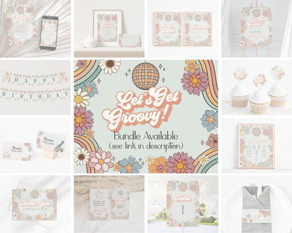 Groovy Floral Baby Shower Guess the Date Game Template, Groovy Baby 70's Theme Baby Sprinkle, Hippie Theme Baby Shower Games