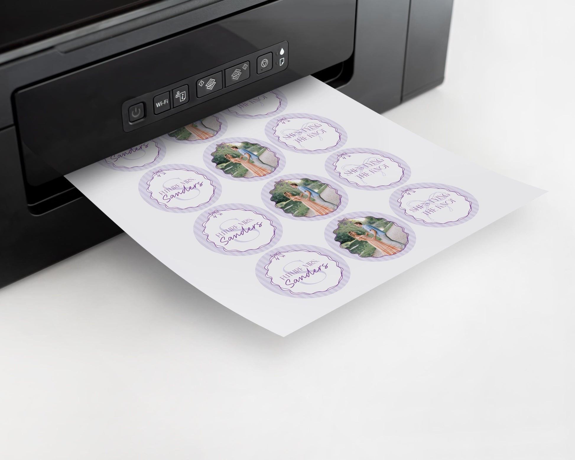 Purple Coquette Bow Bridal Shower Cupcake Toppers Template, Editable Lavender Bridal Brunch Kit, DIY Printable Tying The Knot Shower WP1063