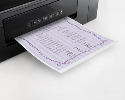 Purple Coquette Bow First Year Milestone Sign Template, Editable Lavender Birthday Kit, Printable Hand-Drawn Bows, Digital Download WP1063