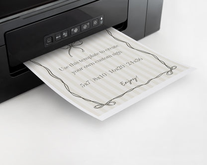 Black Coquette Bow Custom Sign Template, Beige Striped Doodle Bow Baby Shower Party Decor, Tying the Knot Bridal Brunch, Bow Birthday WP1062