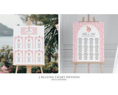 Ice Cream Sundae First Birthday Bundle Printable Template, Sweet One First Birthday, Pastel Sprinkles Party Decor WP1073
