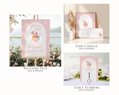 Ice Cream Sundae Birthday Bundle Printable Template, Here’s the Scoop Birthday Celebration, Pastel Sprinkles Party Decor WP1073