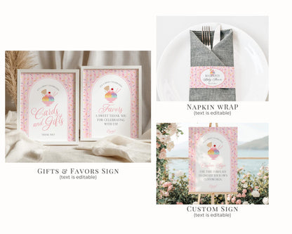 Ice Cream Sundae Birthday Bundle Printable Template, Here’s the Scoop Birthday Celebration, Pastel Sprinkles Party Decor WP1073