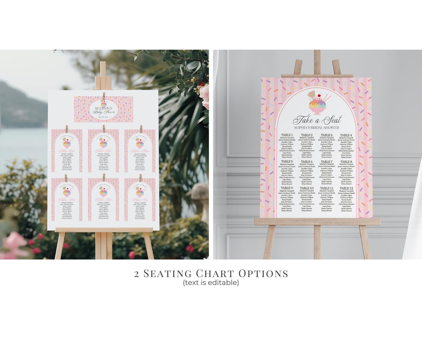 Ice Cream Sundae Birthday Bundle Printable Template, Here’s the Scoop Birthday Celebration, Pastel Sprinkles Party Decor WP1073