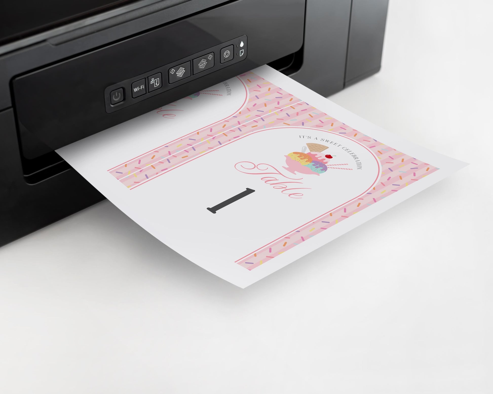 Ice Cream Sundae Table Number Cards Template, Sprinkled with Love Baby Shower, Scooped Up Bridal Brunch, Sprinkles Birthday Party WP1073