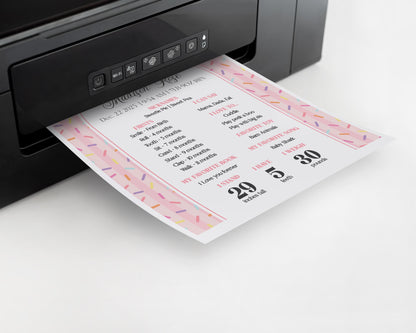 Ice Cream Sundae First Year Milestone Sign Printable Template, Sweet One First Birthday, Pastel Sprinkles Party Decor WP1073