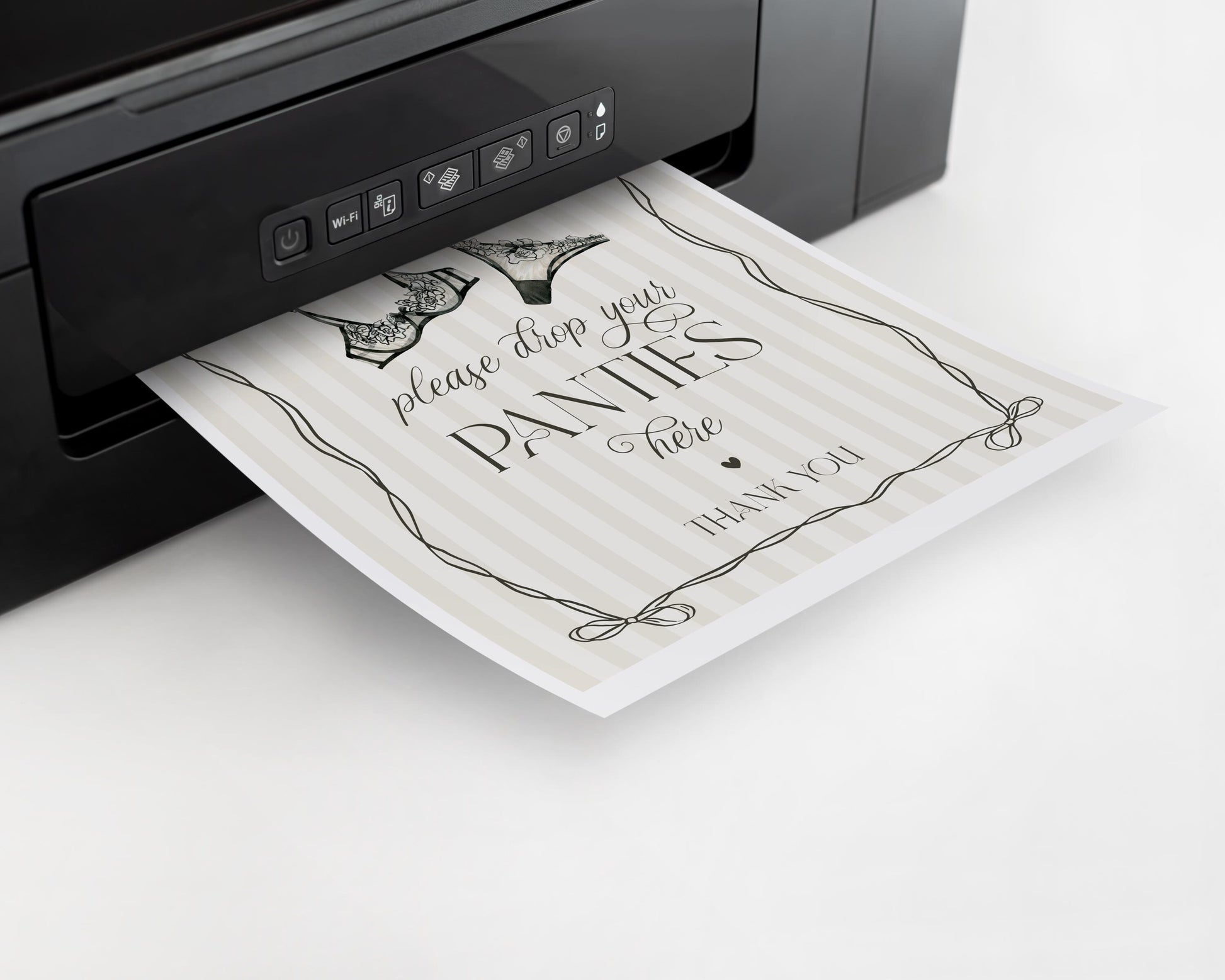 Black Lingerie Shower Panties Please Game Template Set, Lace Panty Party Bachelorette Party, Oh la la French Spoil Her Bridal Shower WP1074