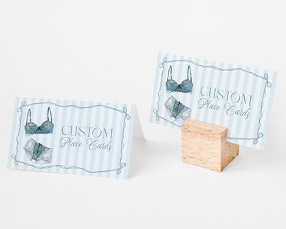 Blue Lingerie Shower Bundle Template, Something Blue Lace Panty Party Bachelorette Party, Oh la la French Bridal Shower WP1075