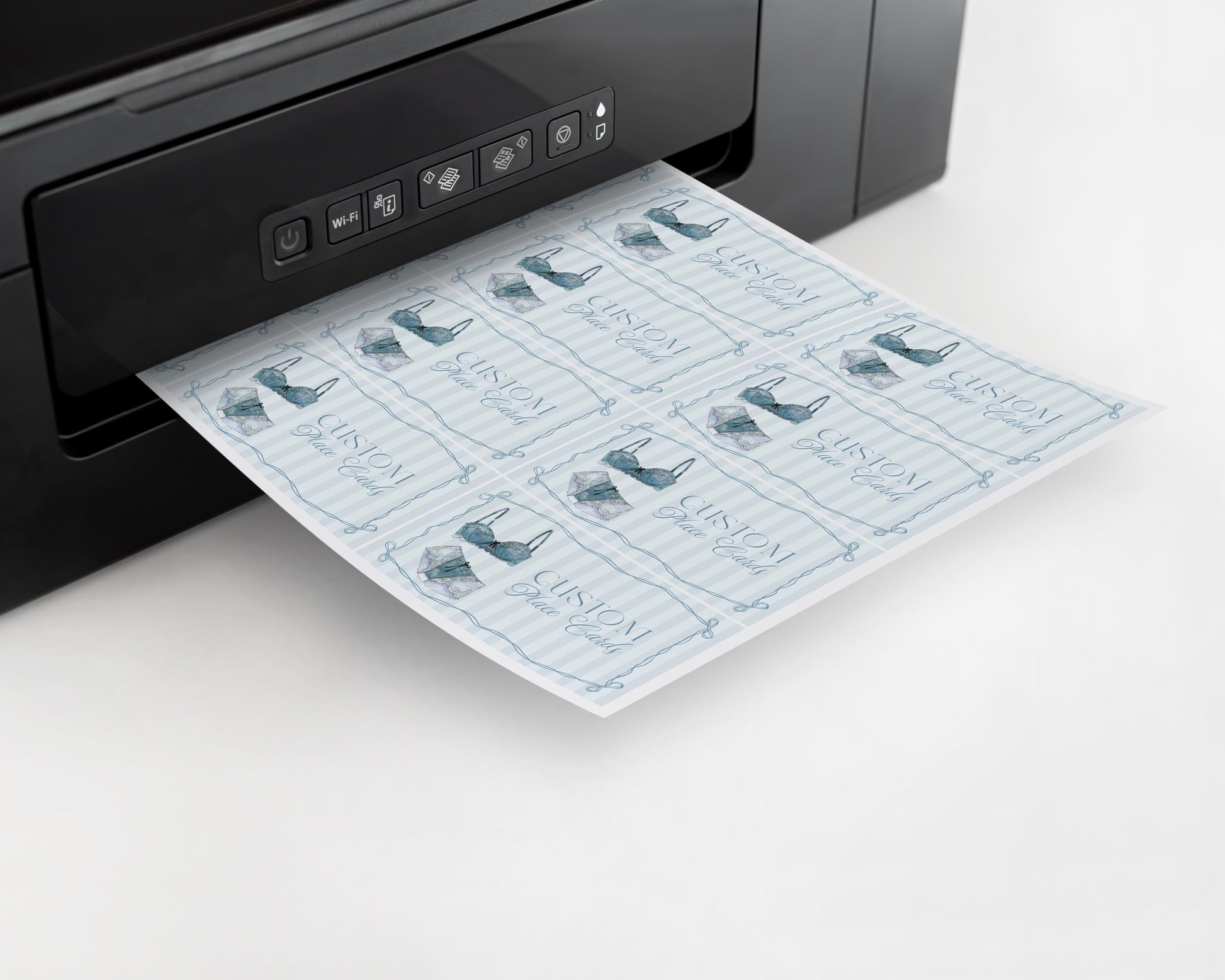 Blue Lingerie Shower Place Cards Template, Something Blue Lace Panty Party Bachelorette Party, Oh la la French Bridal Shower WP1075