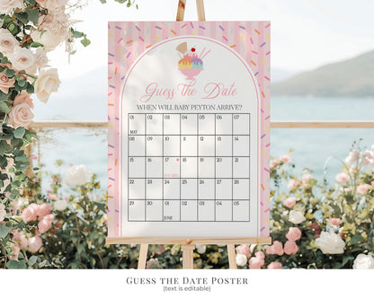 Ice Cream Sundae Baby Shower Bundle Printable Template, Sprinkled with Love Baby Sprinkle, Sweet One Nesting Party Decor WP1073