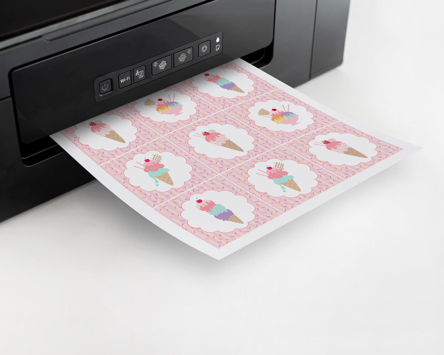 Ice Cream Sundae Cupcake Toppers Printable, Sprinkled with Love Baby Shower, Scooped Up Bridal Brunch, Sprinkles Birthday Party Decor WP1073