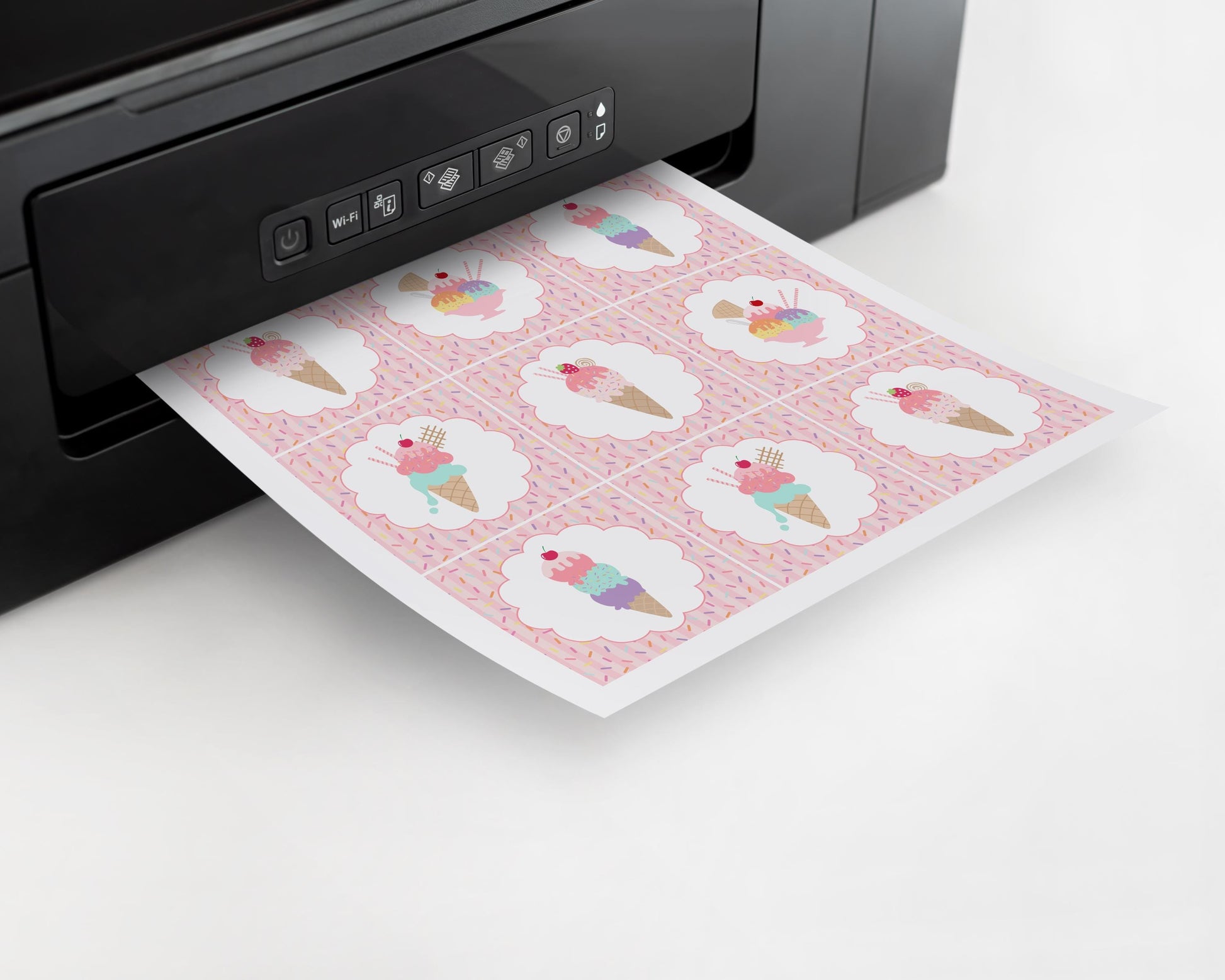 Ice Cream Sundae Cupcake Toppers Printable, Sprinkled with Love Baby Shower, Scooped Up Bridal Brunch, Sprinkles Birthday Party Decor WP1073