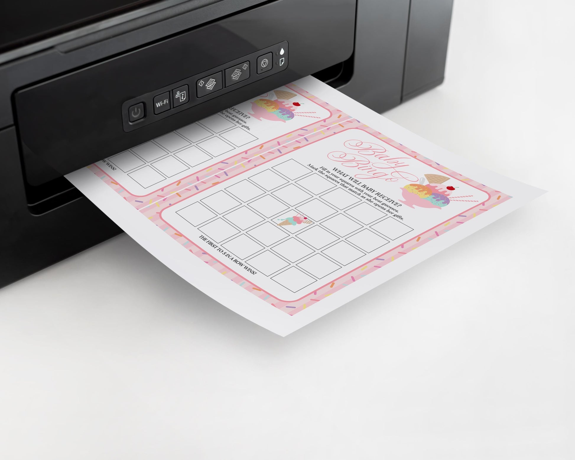 Ice Cream Sundae Baby Shower Games Template, Sprinkled with Love Baby Sprinkle, Sweet One Nesting Party Decor WP1073