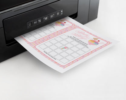 Ice Cream Sundae Baby Shower Games Template, Sprinkled with Love Baby Sprinkle, Sweet One Nesting Party Decor WP1073