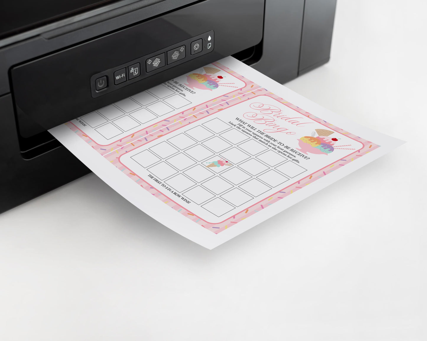 Ice Cream Sundae Bridal Shower Games Set Template, She’s Been Scooped Up Bridal Brunch, Pastel Sprinkle Engagement Party WP1073