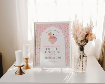 Ice Cream Sundae Favorite Memories Birthday Girl Template, Here’s the Scoop Birthday Celebration, Two Sweet Pastel Sprinkles Party WP1073