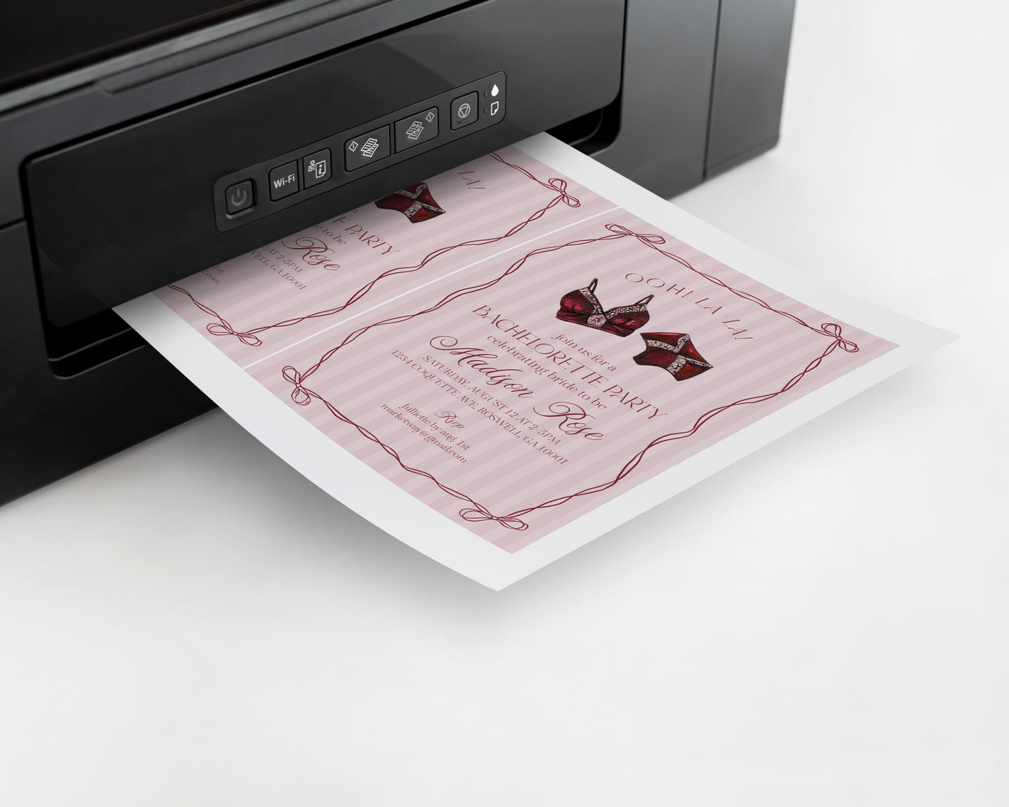 Black Lingerie Bachelorette Party Invitation Template, Lace Panty Party Lingerie Shower, Oh la la French Bridal Shower, Spoil Her WP1076