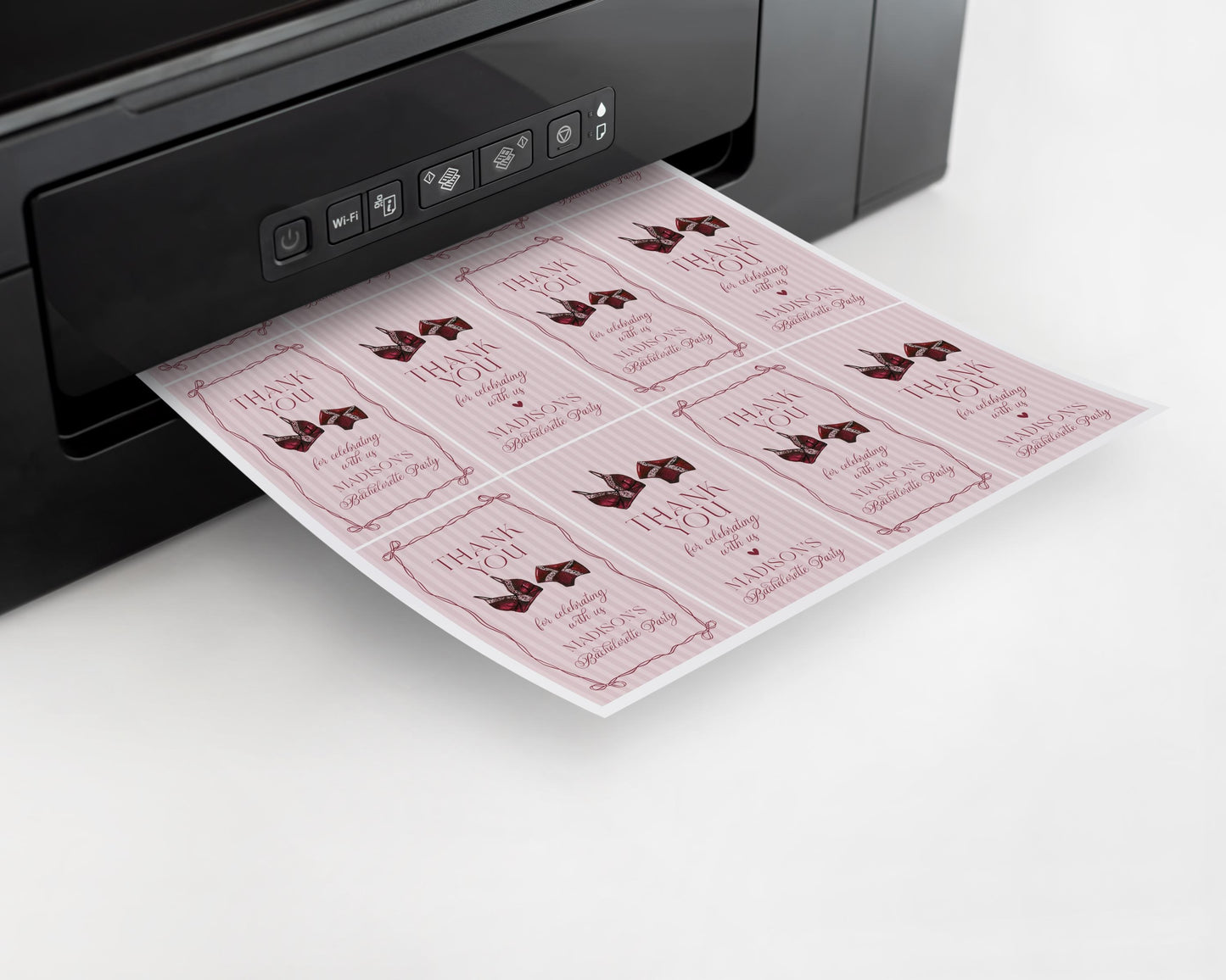 Burgundy Lingerie Shower Favor Tag Template, Lace Panty Party Bachelorette Party, Oh la la French Bridal Shower, Spoil Her WP1076