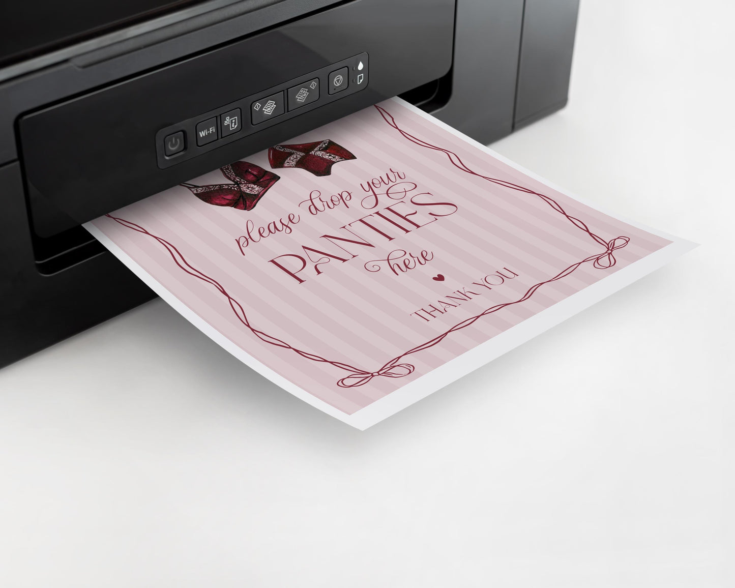 Burgundy Lingerie Shower Panties Please Game Template Set, Lace Panty Party Bachelorette Party, Oh la la French Bridal Shower WP1076