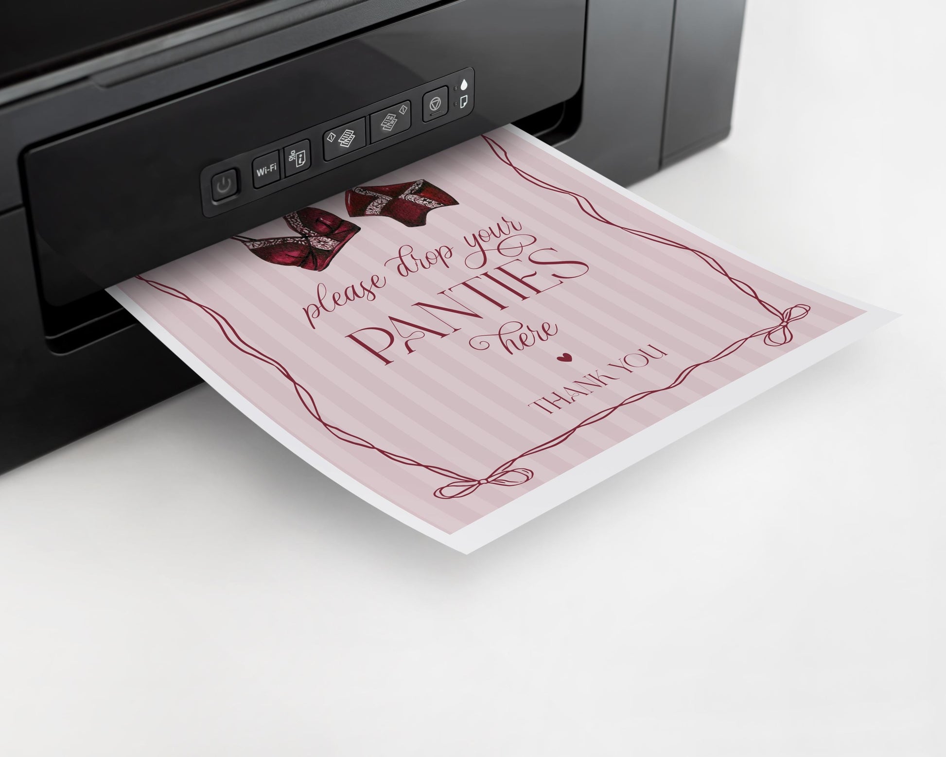 Burgundy Lingerie Shower Panties Please Game Template Set, Lace Panty Party Bachelorette Party, Oh la la French Bridal Shower WP1076