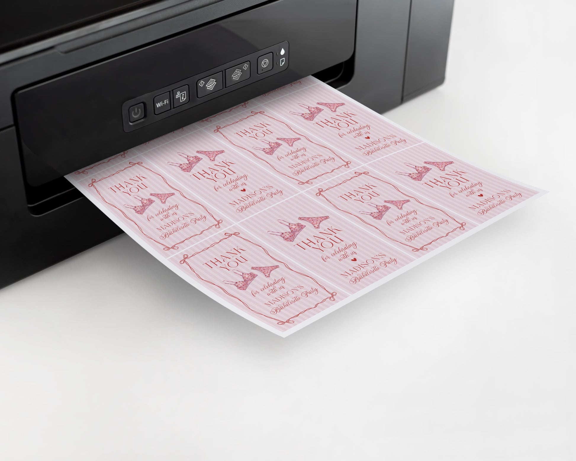 Red Heart Lingerie Shower Favor Tag Template, Pink Panty Party Bachelorette Party, Sweetheart February Bridal Shower, Spoil Her WP1077