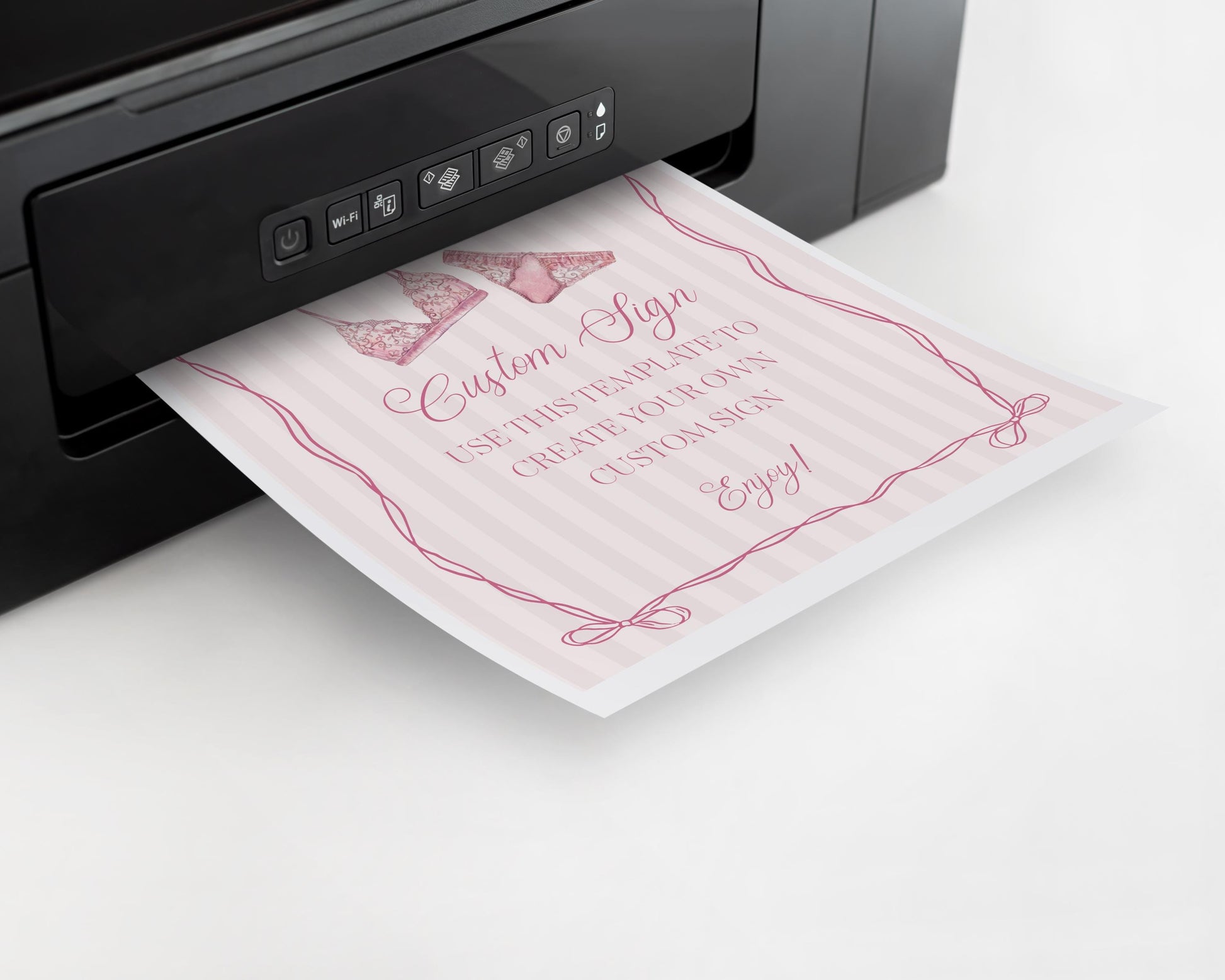 Pink Lingerie Shower Custom Sign Template, Blush Pink Panty Party Bachelorette Party, Oh la la Lace Spoil Her Bridal Shower WP1078