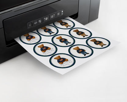 Preppy Bear Birthday Party Cupcake Toppers Template, Beary First Birthday Decor, Old Money Birthday, Polo Club Tartan Plaid Party WP1079