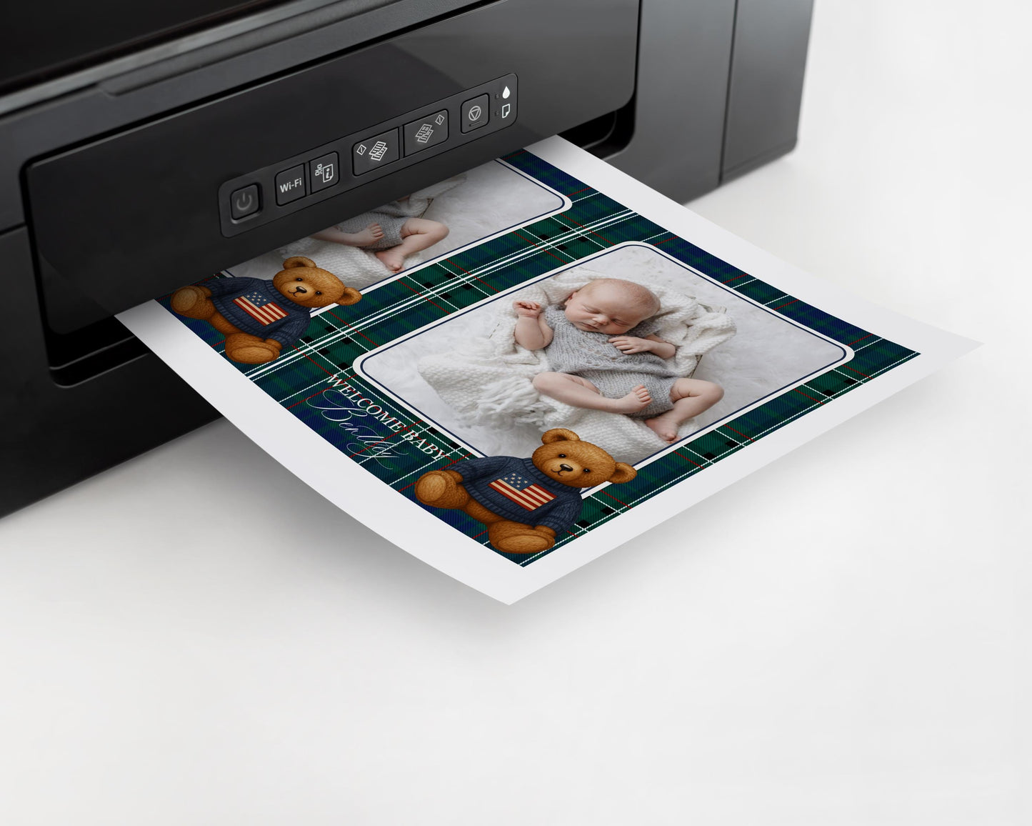 Preppy Bear 1st Birthday Milestone Banner Template, Beary First Birthday Decor, Old Money Birthday Party, Tartan Plaid Party Decor WP1079