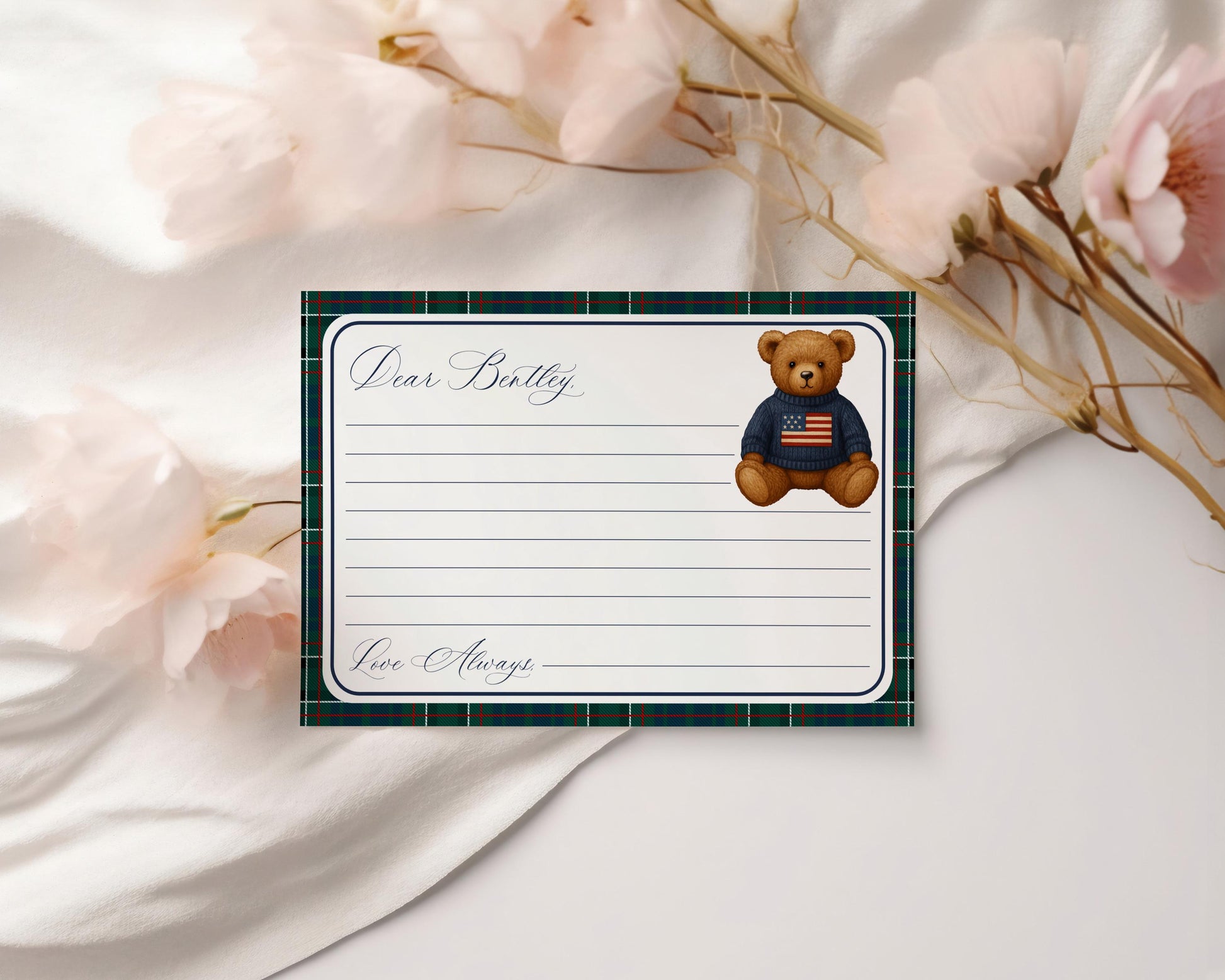 Preppy Bear Time Capsule Template, Beary First Birthday Decor, Old Money Birthday Party, Tartan Plaid Polo Club Party Decorations WP1079