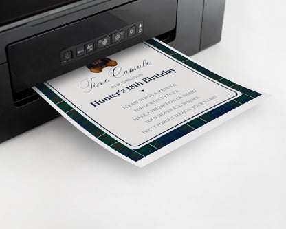 Preppy Bear Time Capsule Template, Beary First Birthday Decor, Old Money Birthday Party, Tartan Plaid Polo Club Party Decorations WP1079